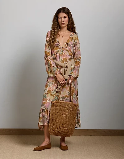 AE77 Premium Ruffled Chiffon Dress