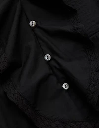 AE77 Ruffled V-Neck Blouse