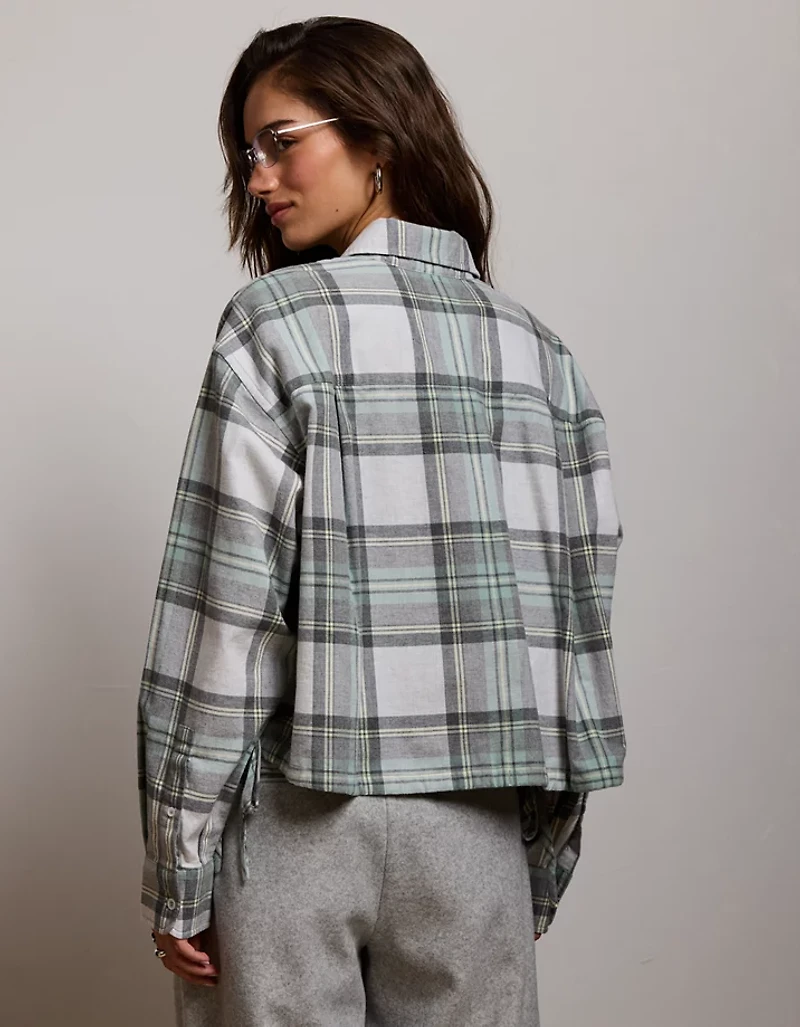 AE77 Cropped Flannel Shirt