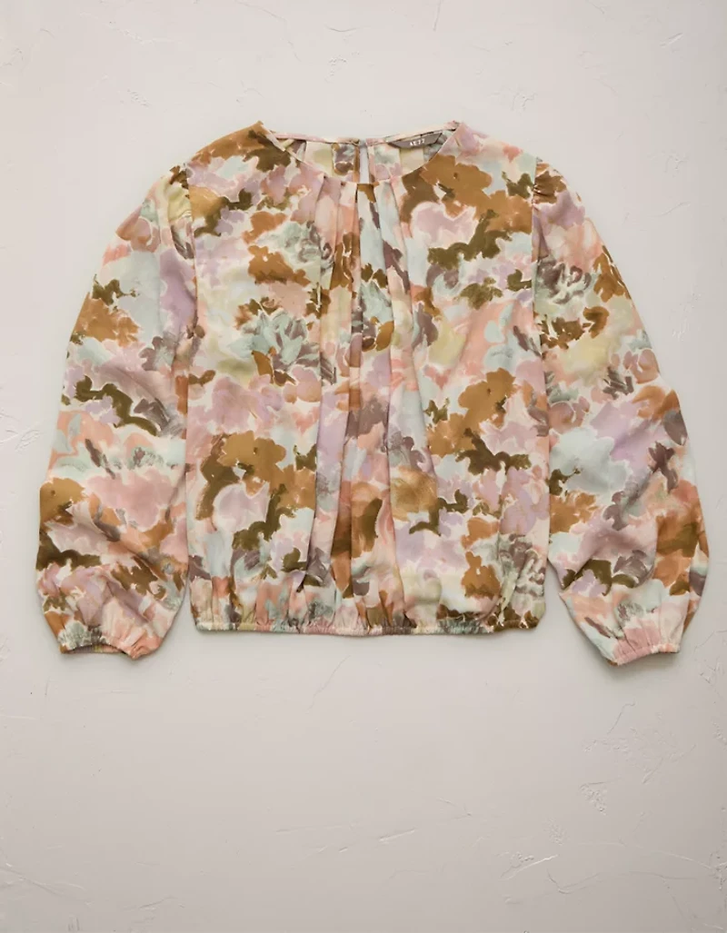 Blouse en chiffon à ourlet bulle haut de gamme AE77