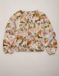 Blouse en chiffon à ourlet bulle haut de gamme AE77