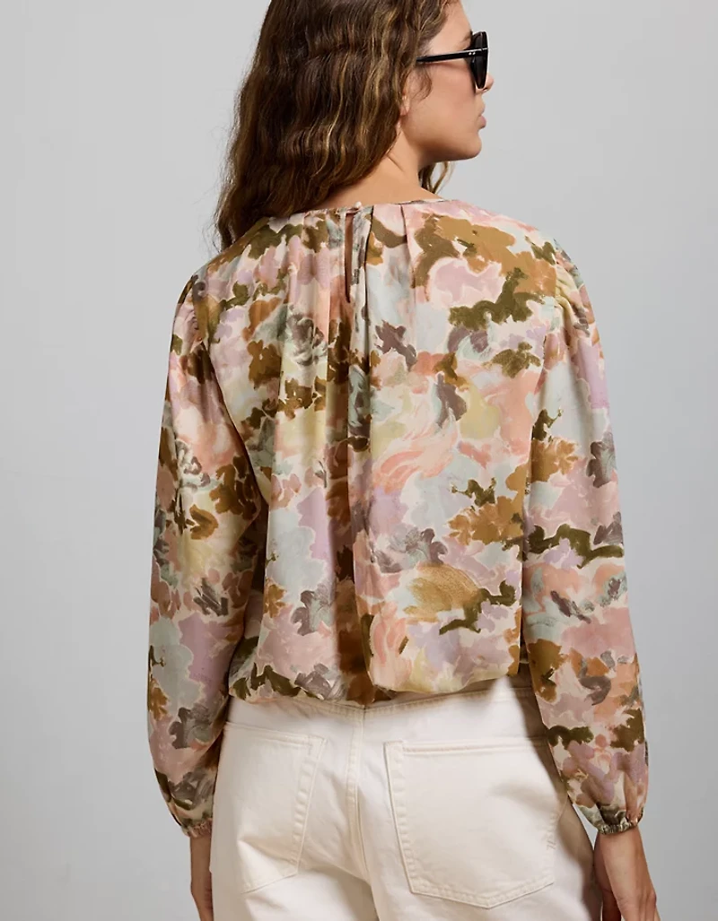 Blouse en chiffon à ourlet bulle haut de gamme AE77