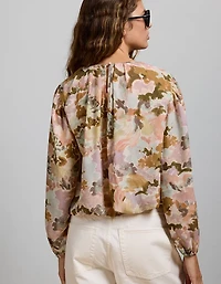 Blouse en chiffon à ourlet bulle haut de gamme AE77