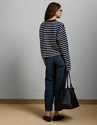 AE77 Premium Boxy Long-Sleeve Cropped T-Shirt