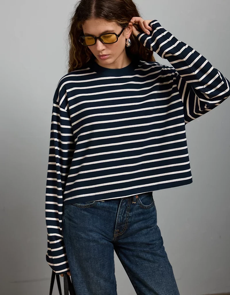 T-shirt court droit à manches longues haut de gamme AE77