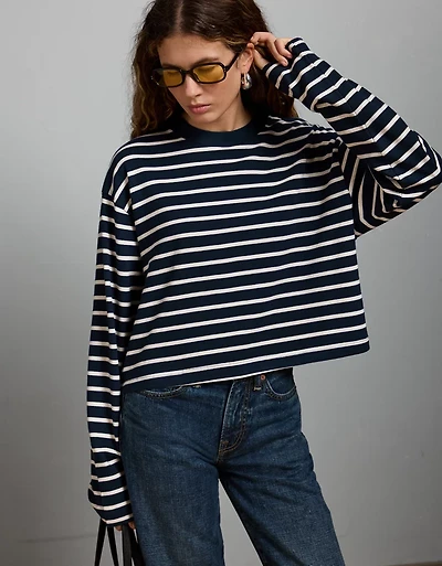 T-shirt court droit à manches longues haut de gamme AE77