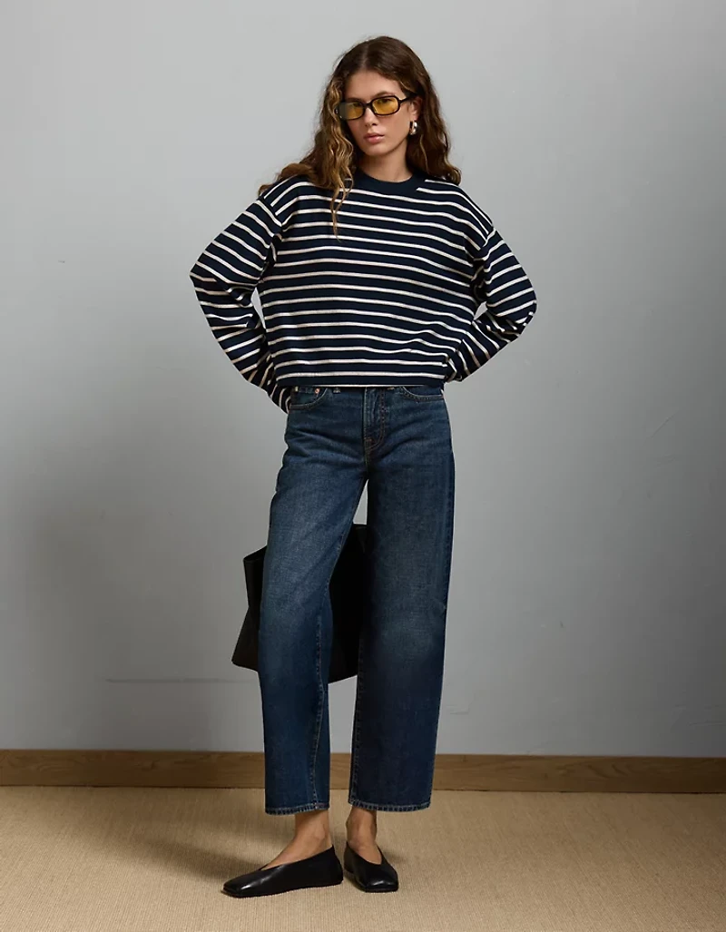 T-shirt court droit à manches longues haut de gamme AE77