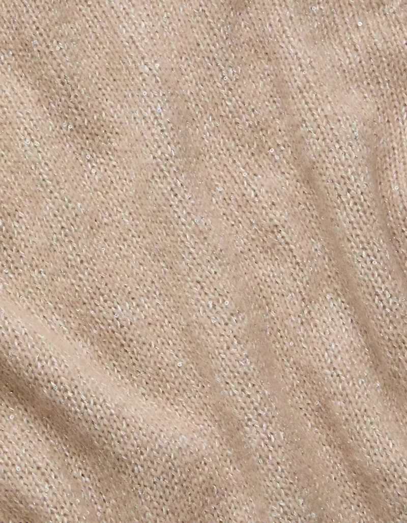 AE77 Sparkle Shrunken Crew Neck Sweater