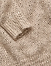 AE77 Sparkle Shrunken Crew Neck Sweater