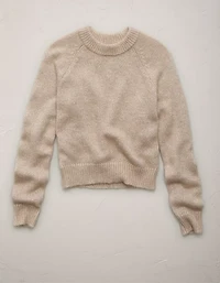 AE77 Sparkle Shrunken Crew Neck Sweater