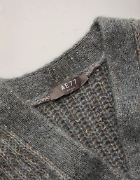 AE77 Shaker Stitch Cardigan Sweater