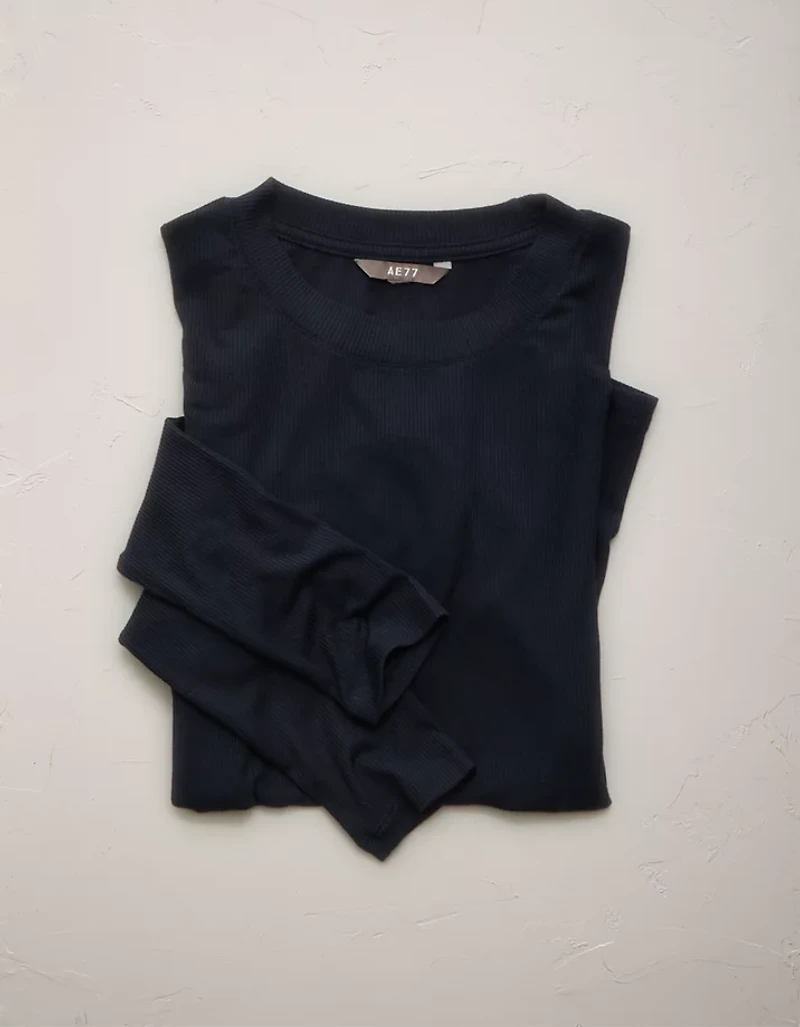 T-shirt côtelé à manches longues AE77