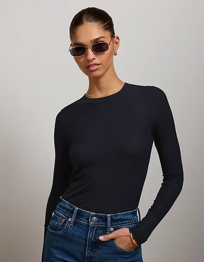 T-shirt côtelé à manches longues AE77