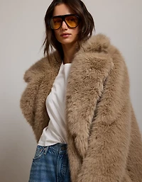 AE77 Oversized Faux Fur Coat