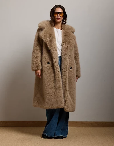 AE77 Oversized Faux Fur Coat