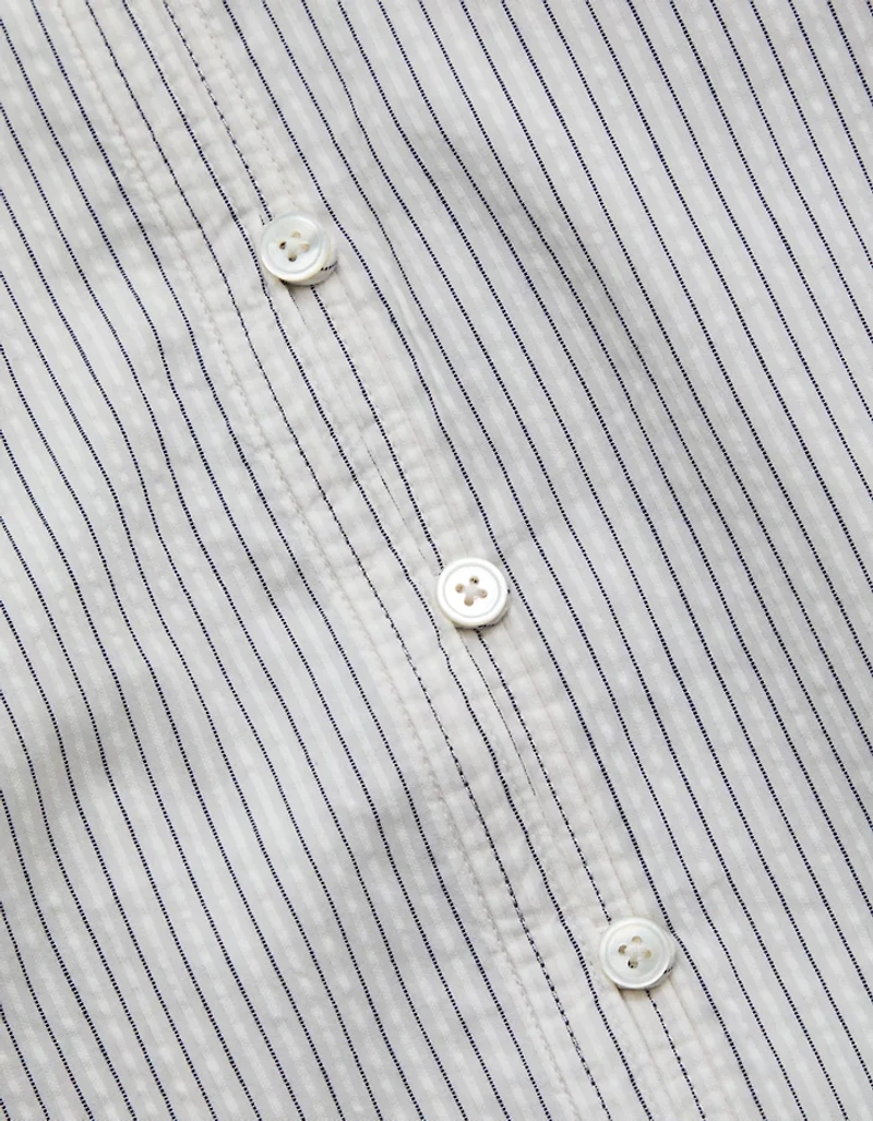 AE77 Balloon-Sleeve Button-Up Shirt
