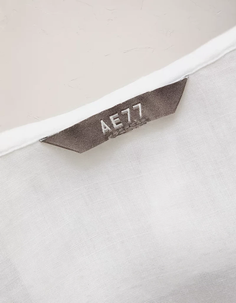 AE77 Ruffled-Neck Blouse