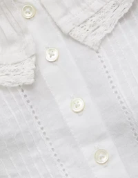 AE77 Ruffled-Neck Blouse