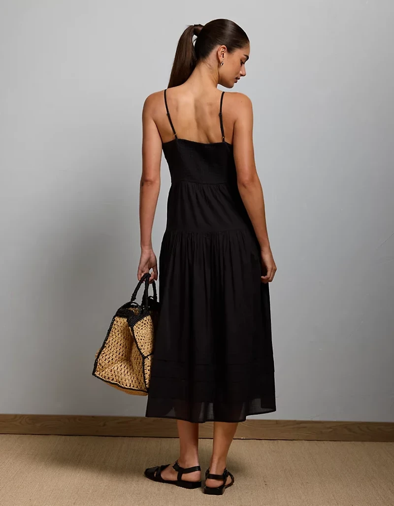 AE77 Strappy Button-Up Maxi Dress