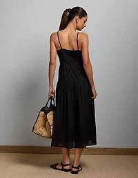 AE77 Strappy Button-Up Maxi Dress