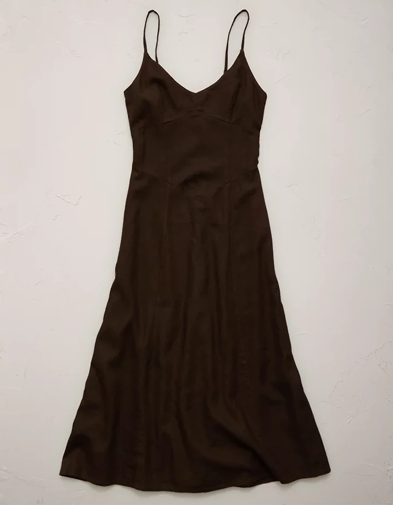 Robe à bretelles en mélange de lin AE77