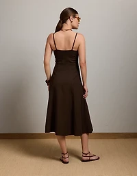Robe à bretelles en mélange de lin AE77