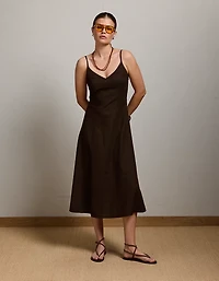 Robe à bretelles en mélange de lin AE77