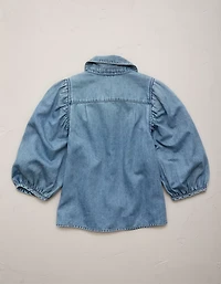 AE77 Puff-Sleeve Denim Shirt
