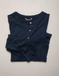 AE77 Ribbed Button-Up T-Shirt
