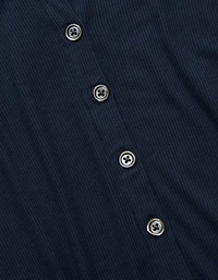 AE77 Ribbed Button-Up T-Shirt