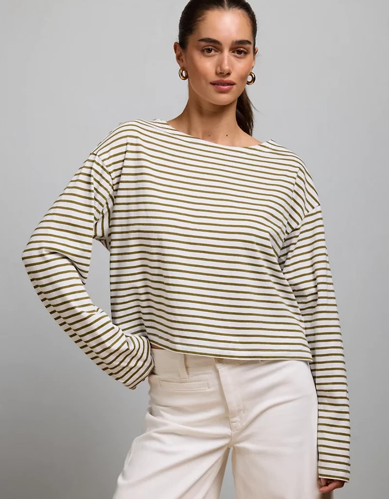 AE77 Long-Sleeve Boatneck Shirt