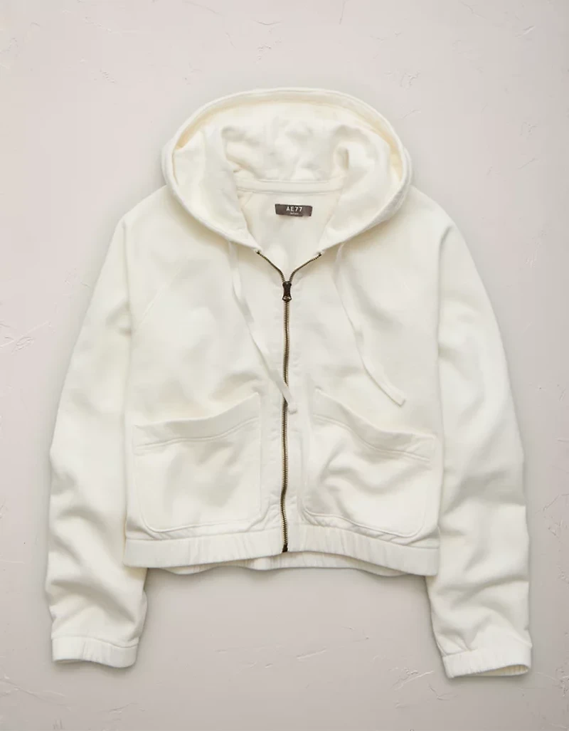 AE77 Cropped Zip-Up Hoodie