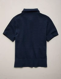 AE77 Shrunken Sweater Polo Shirt