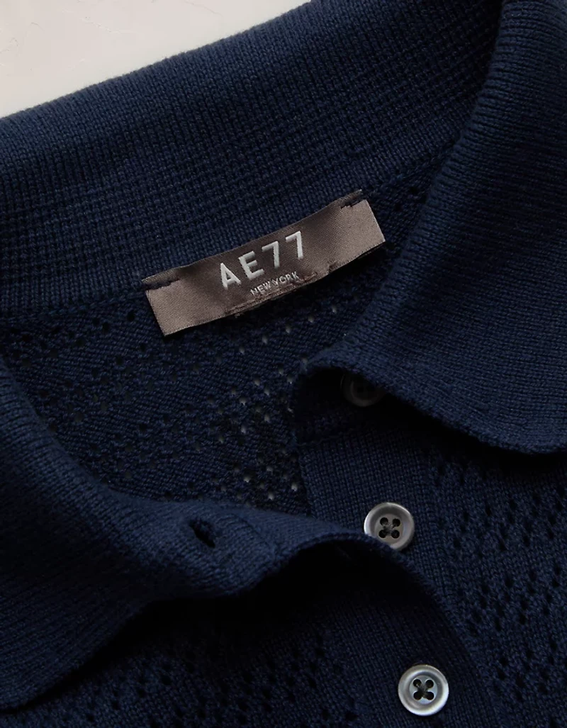 AE77 Shrunken Sweater Polo Shirt