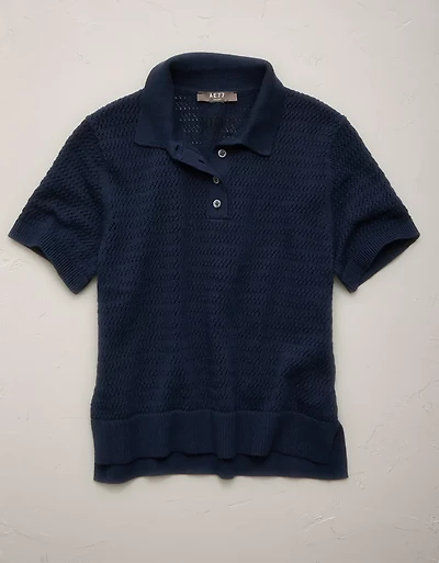AE77 Shrunken Sweater Polo Shirt