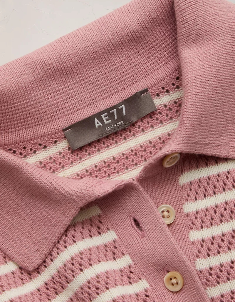 AE77 Shrunken Sweater Polo Shirt