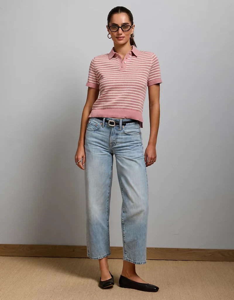 AE77 Shrunken Sweater Polo Shirt