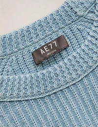 AE77 Shaker Stitch Raglan Sweater