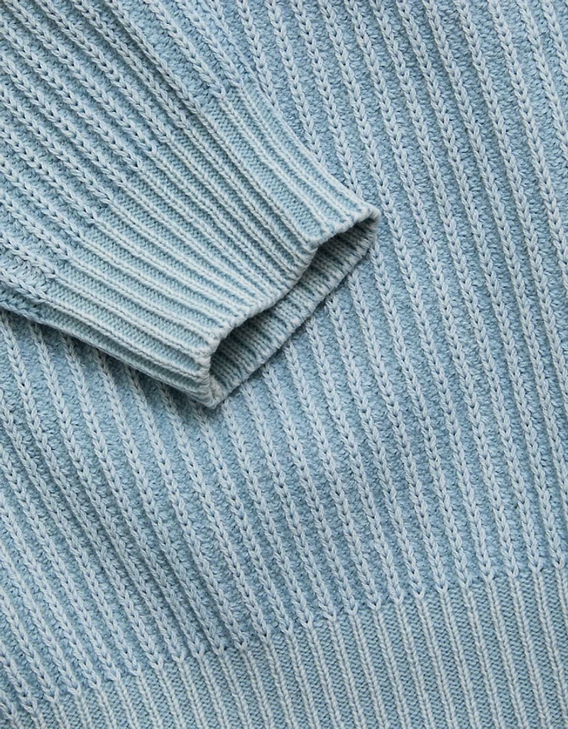 AE77 Shaker Stitch Raglan Sweater