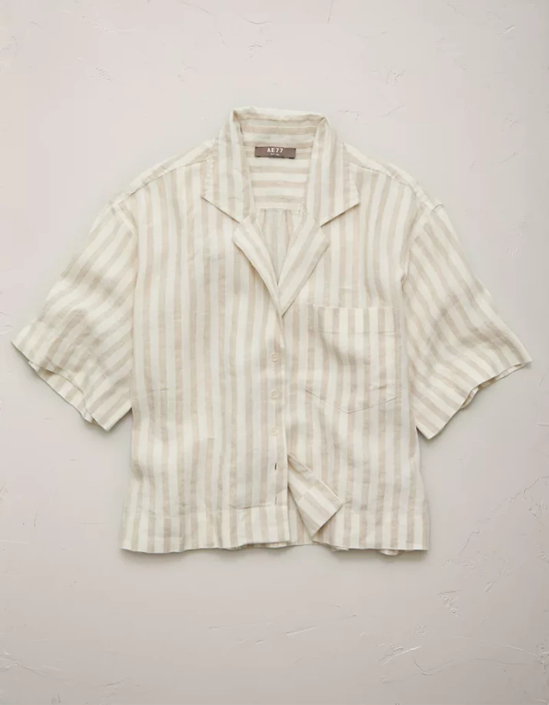 Chemise campeur en lin haut de gamme AE77