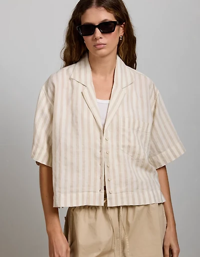 Chemise campeur en lin haut de gamme AE77