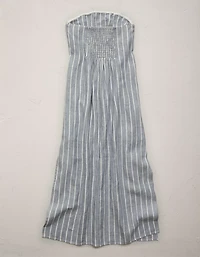 AE77 Premium Strapless Linen Midi Dress