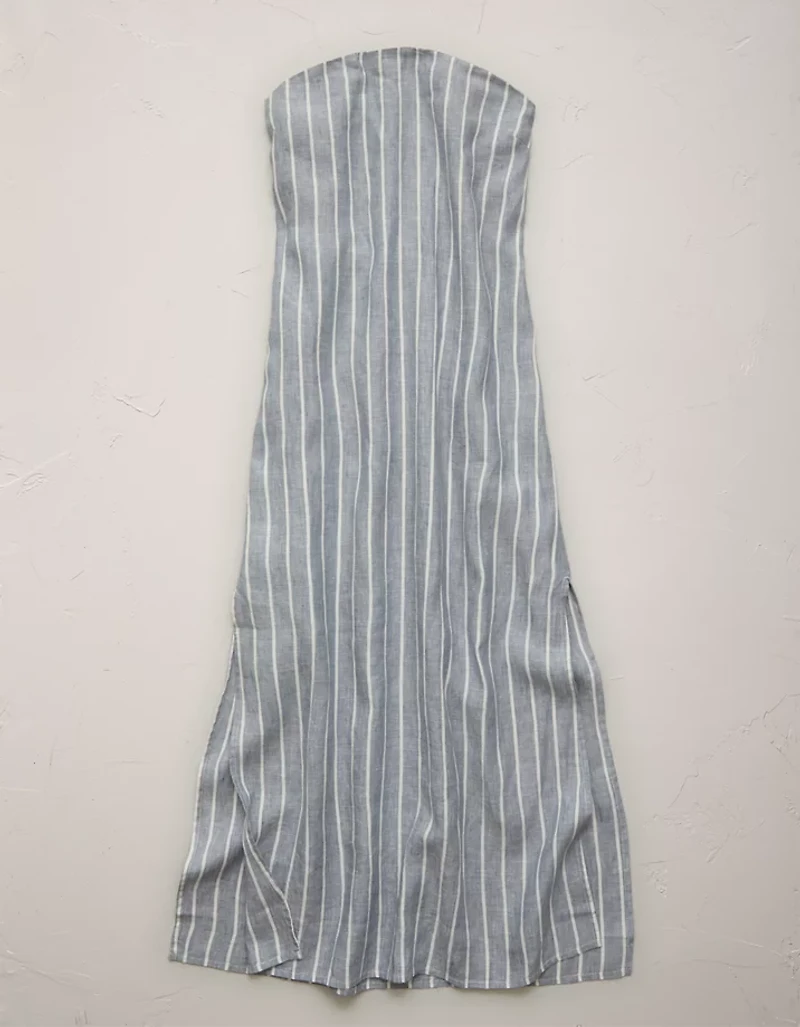 AE77 Premium Strapless Linen Midi Dress