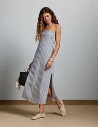 AE77 Premium Strapless Linen Midi Dress