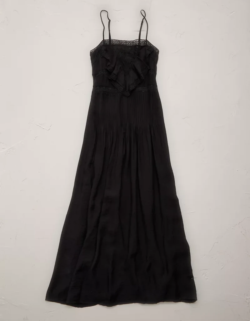 AE77 Lace Ruffle Maxi Dress