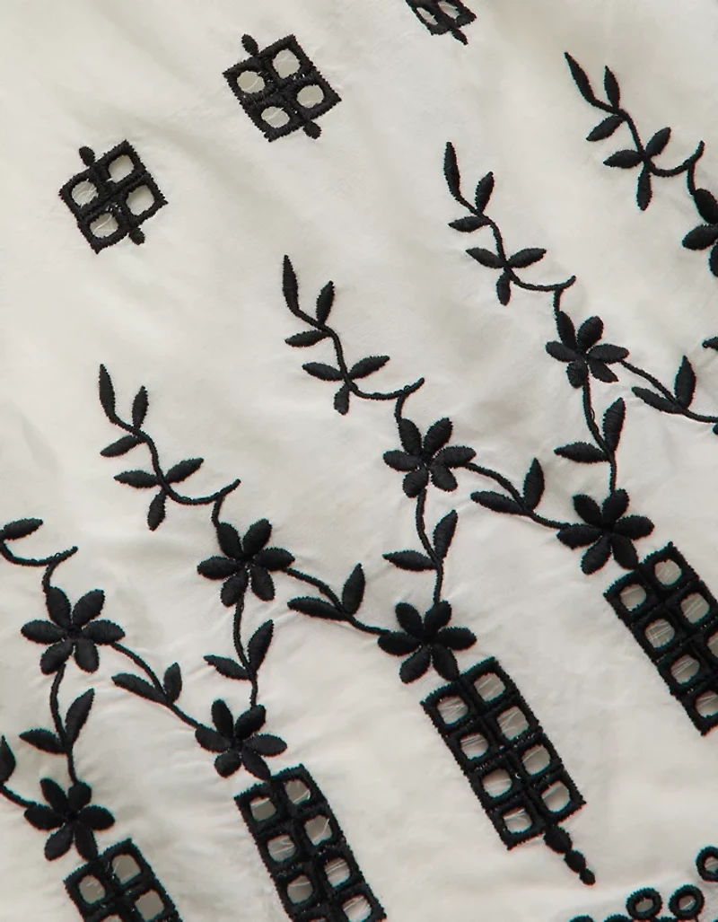 AE77 Embroidered Bell Sleeve Blouse