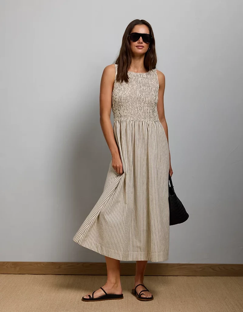 AE77 Smocked Midi Dress