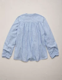 AE77 Split Neck Blouse