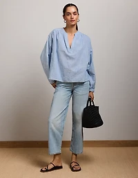 AE77 Split Neck Blouse