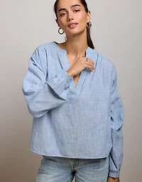 AE77 Split Neck Blouse